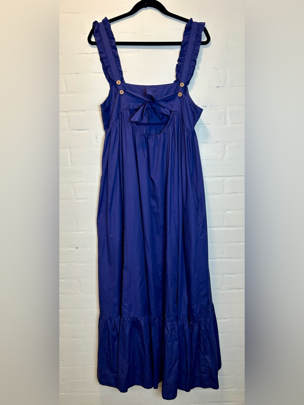 Free People Isabella Cotton Navy Maxi Dress Size M - Picture 10 of 11